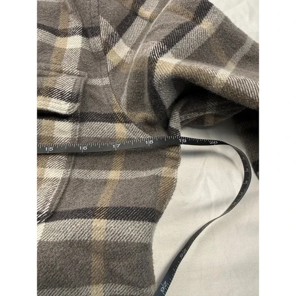 Patagonia Womens Organic Cotton Flannel Shirt Grey Tan Plaid Button Down S - Picture 5 of 13